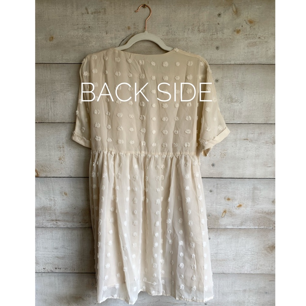 Ivory jacquard babydoll mini - Picture 2 of 8